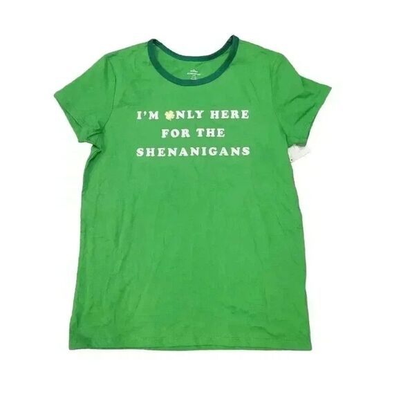 Way to Celebrate Women's Jr's. Green Cotton/Poly St. Patrick's Day "I'm Only Her - Picture 2 of 7